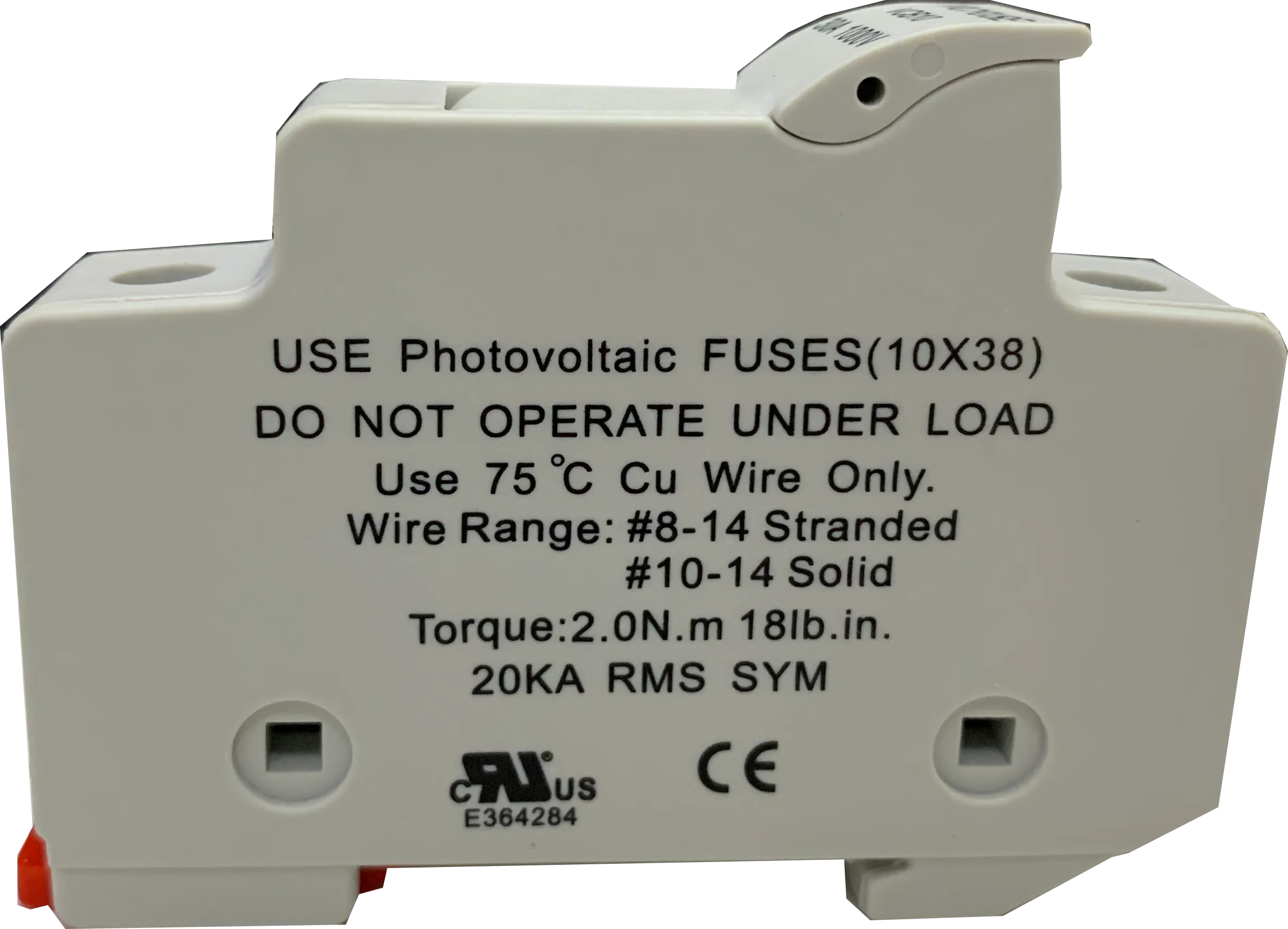 VCB10-30 3P 1000V, DIN Rail Mount Fuse Holder Three Pole for 10.,3 x 38mm, 1000VDC Solar gPV Fuse