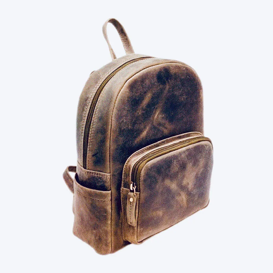 Venator Distressed Leather A4 Backpack#UM06