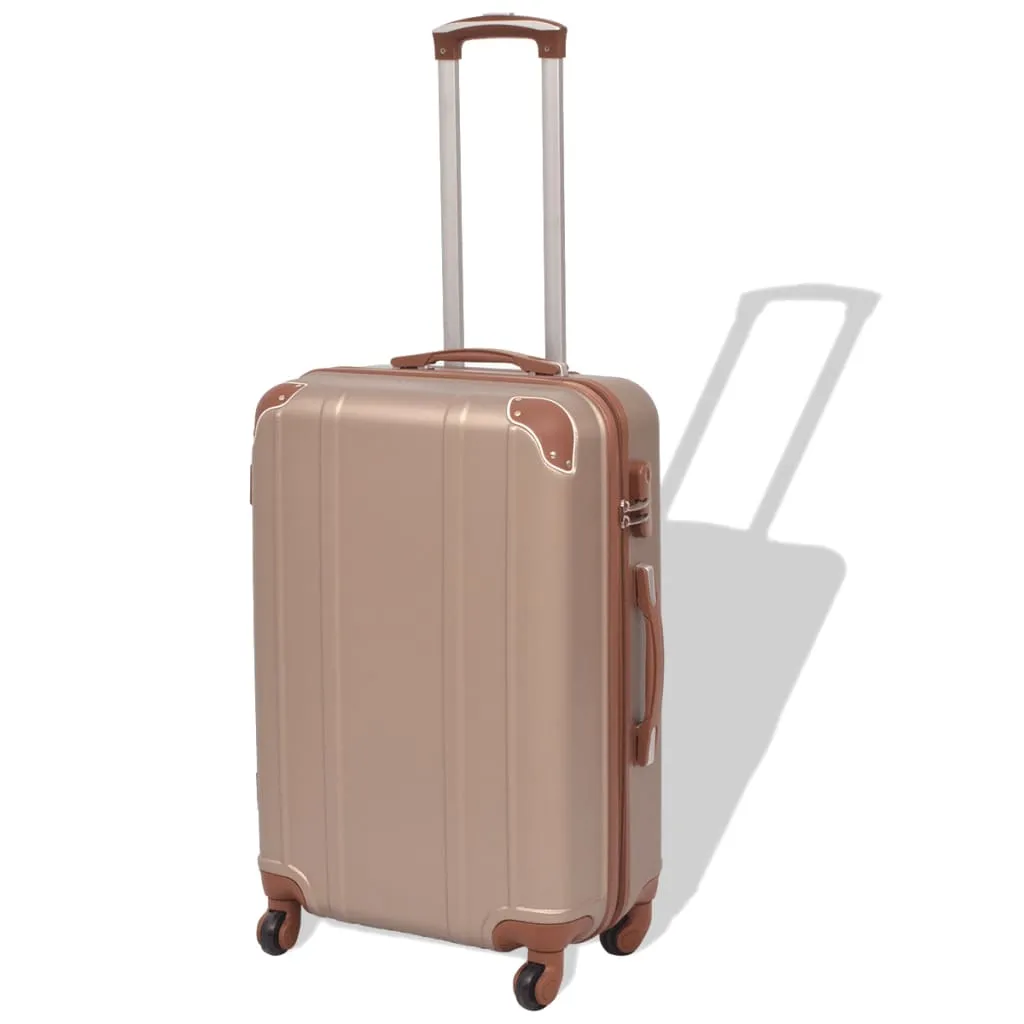 vidaXL Four Piece Hardcase Trolley Set Champagne