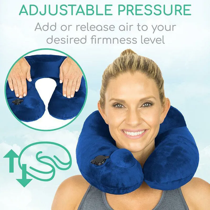 Vive Health Xtra-Comfort Inflatable Travel Neck Pillow - Blue