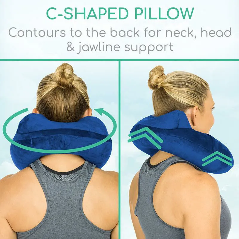 Vive Health Xtra-Comfort Inflatable Travel Neck Pillow - Blue