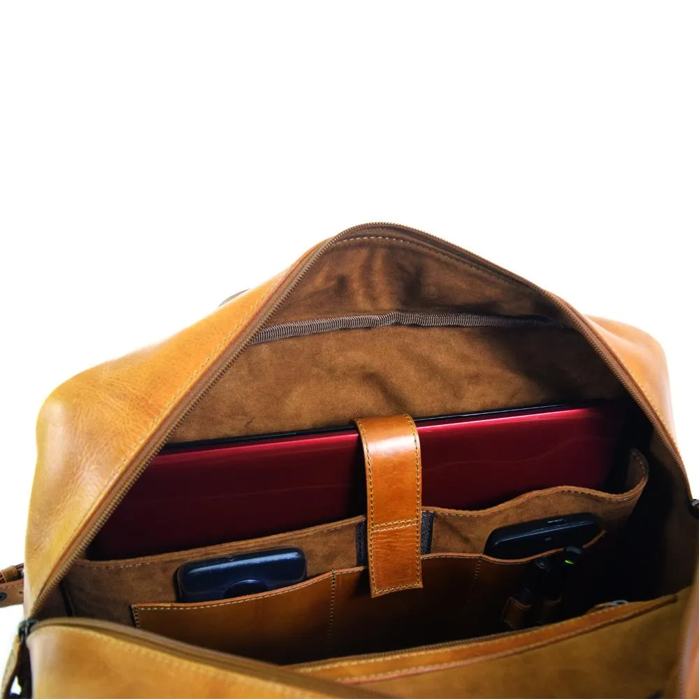 Waldorf Urban Sport Bag in Cognac Leather - final sale no exchange