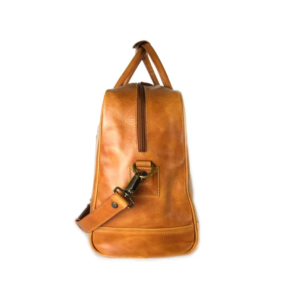 Waldorf Urban Sport Bag in Cognac Leather - final sale no exchange