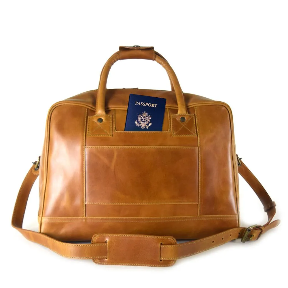 Waldorf Urban Sport Bag in Cognac Leather - final sale no exchange