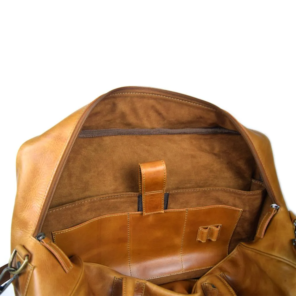 Waldorf Urban Sport Bag in Cognac Leather - final sale no exchange