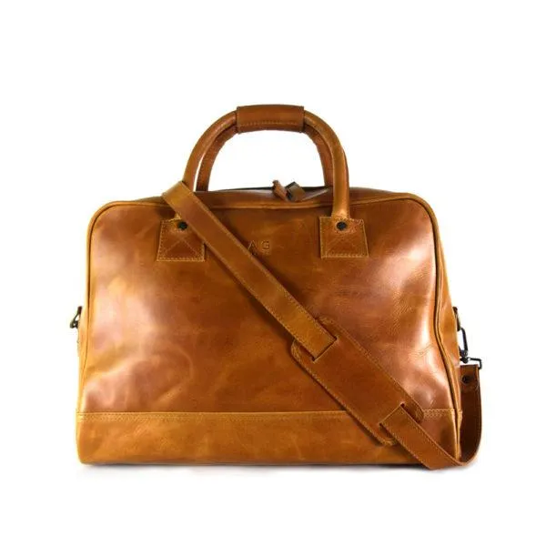 Waldorf Urban Sport Bag in Cognac Leather - final sale no exchange