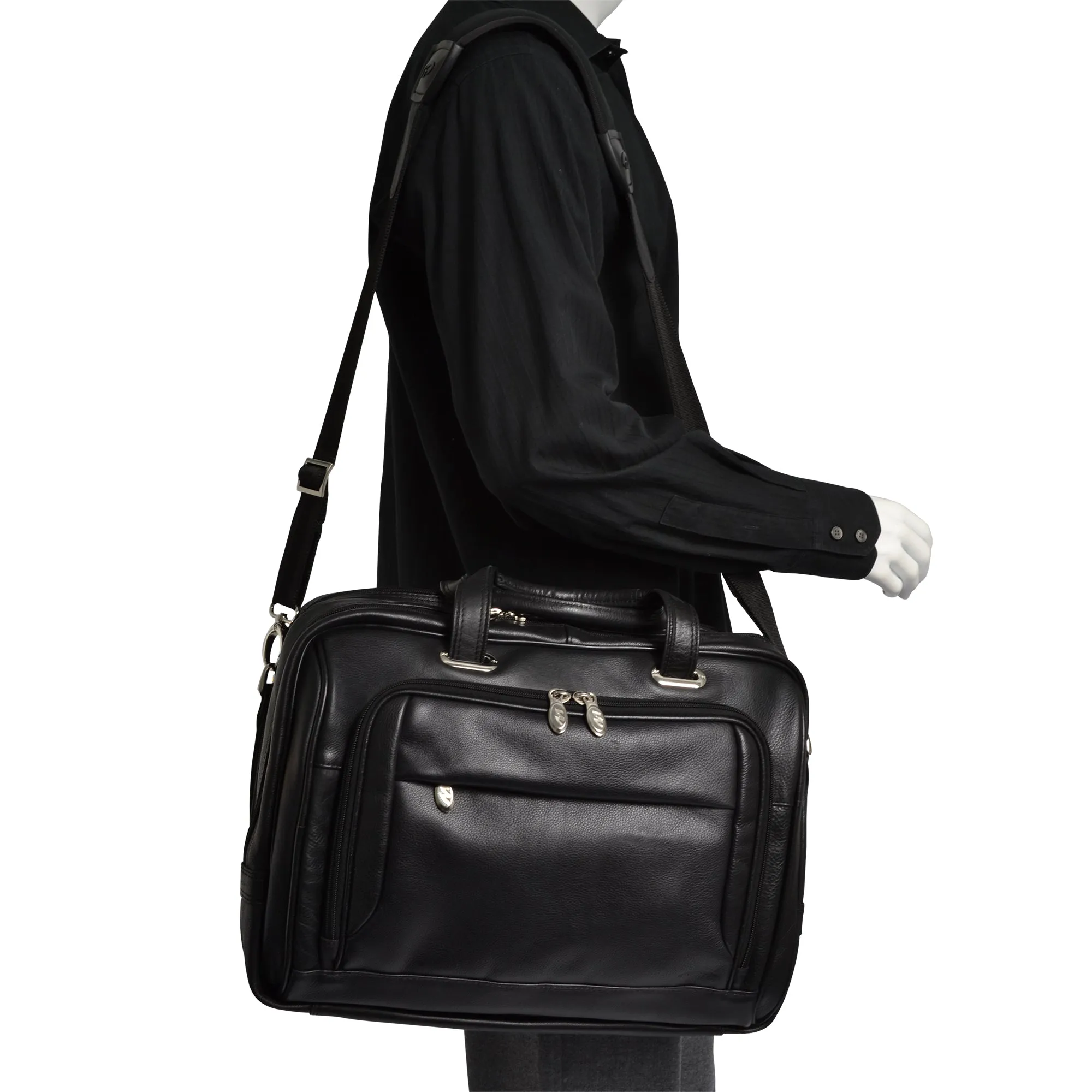 WEST LOOP | 17” Leather Expandable Laptop Briefcase