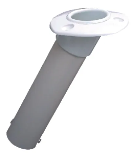 WHITE 30 Degree Plastic Rod Holder With White Flange