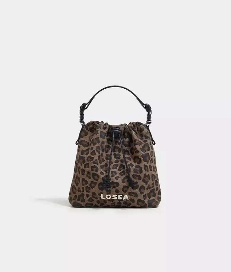 WILDCAT leopard print bucket bag