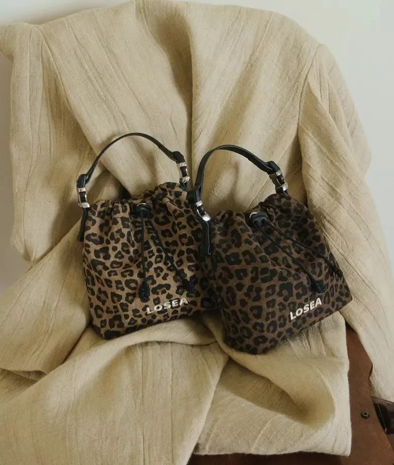 WILDCAT leopard print bucket bag