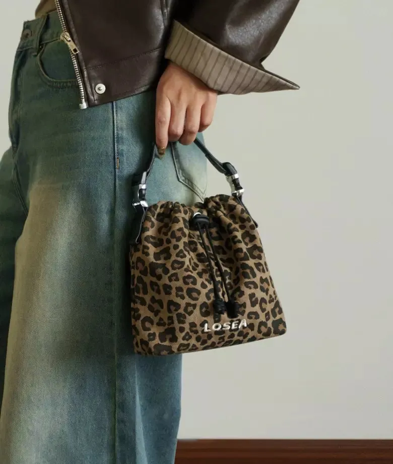 WILDCAT leopard print bucket bag