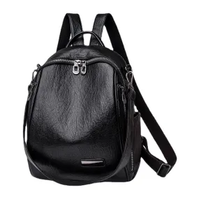 Women Large Capacity Backpack Back Anti-theft Zipper Pocket Shoulder Bag Handbag