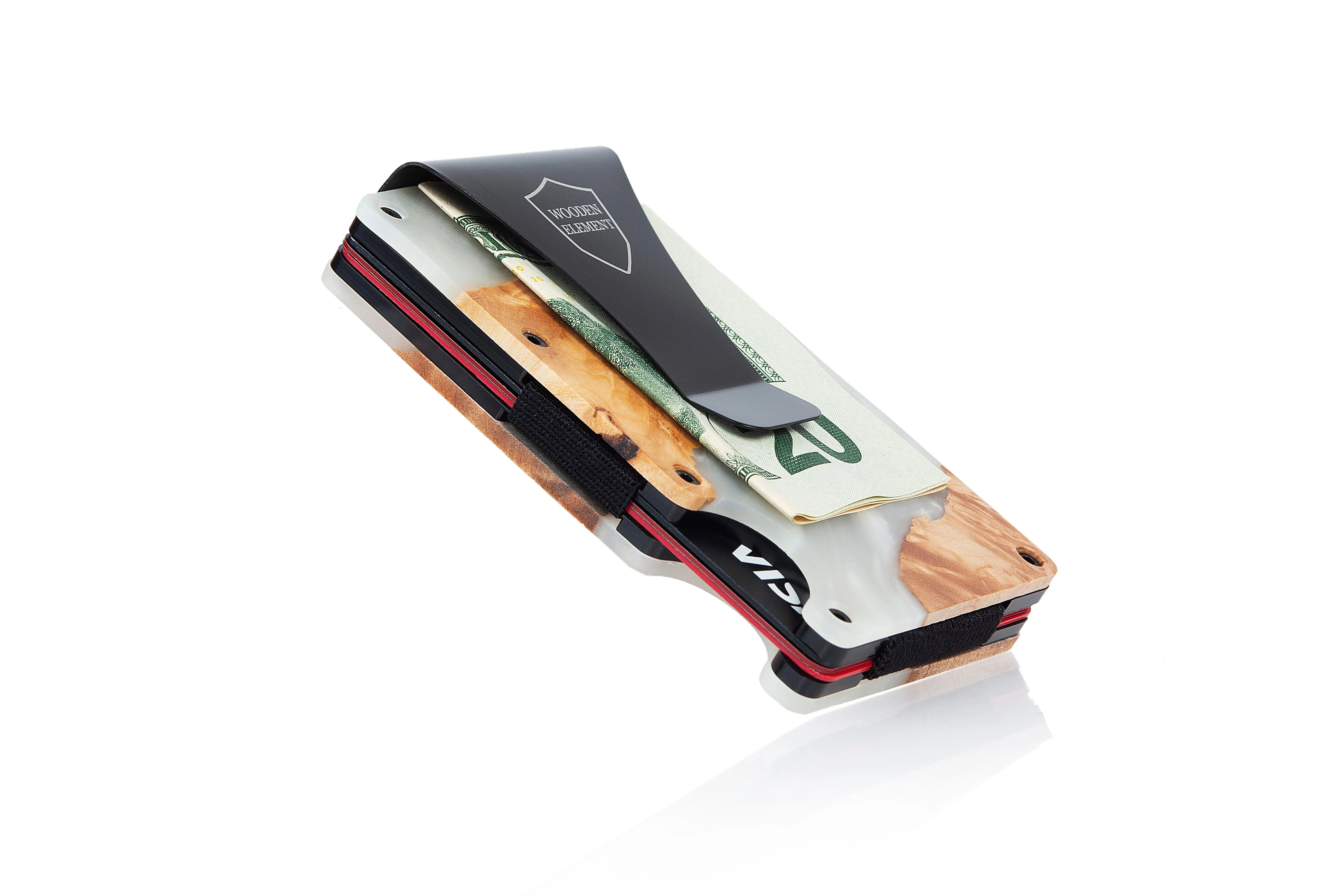 Wood and Resin Smart Wallet (Pearl White)