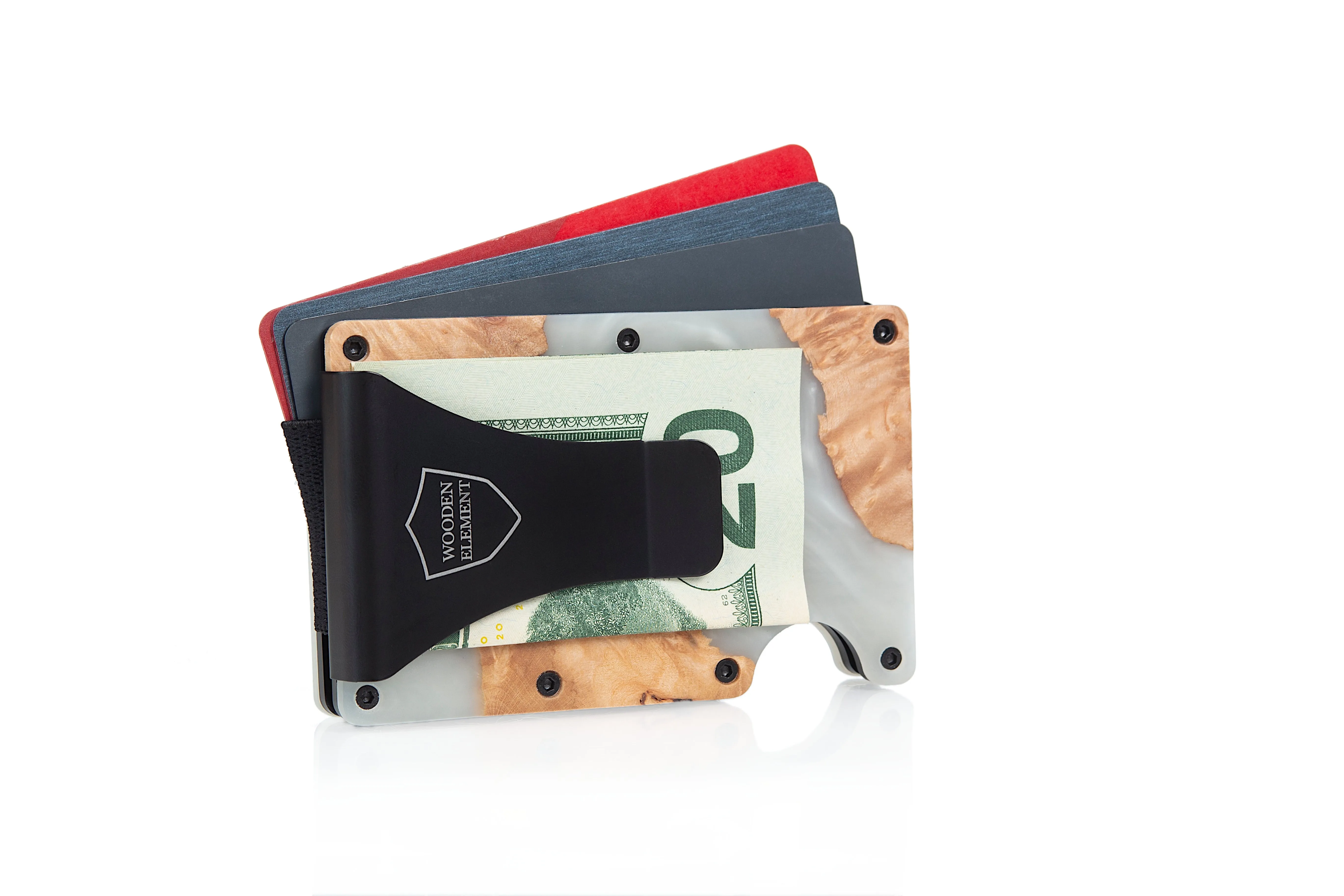 Wood and Resin Smart Wallet (Pearl White)