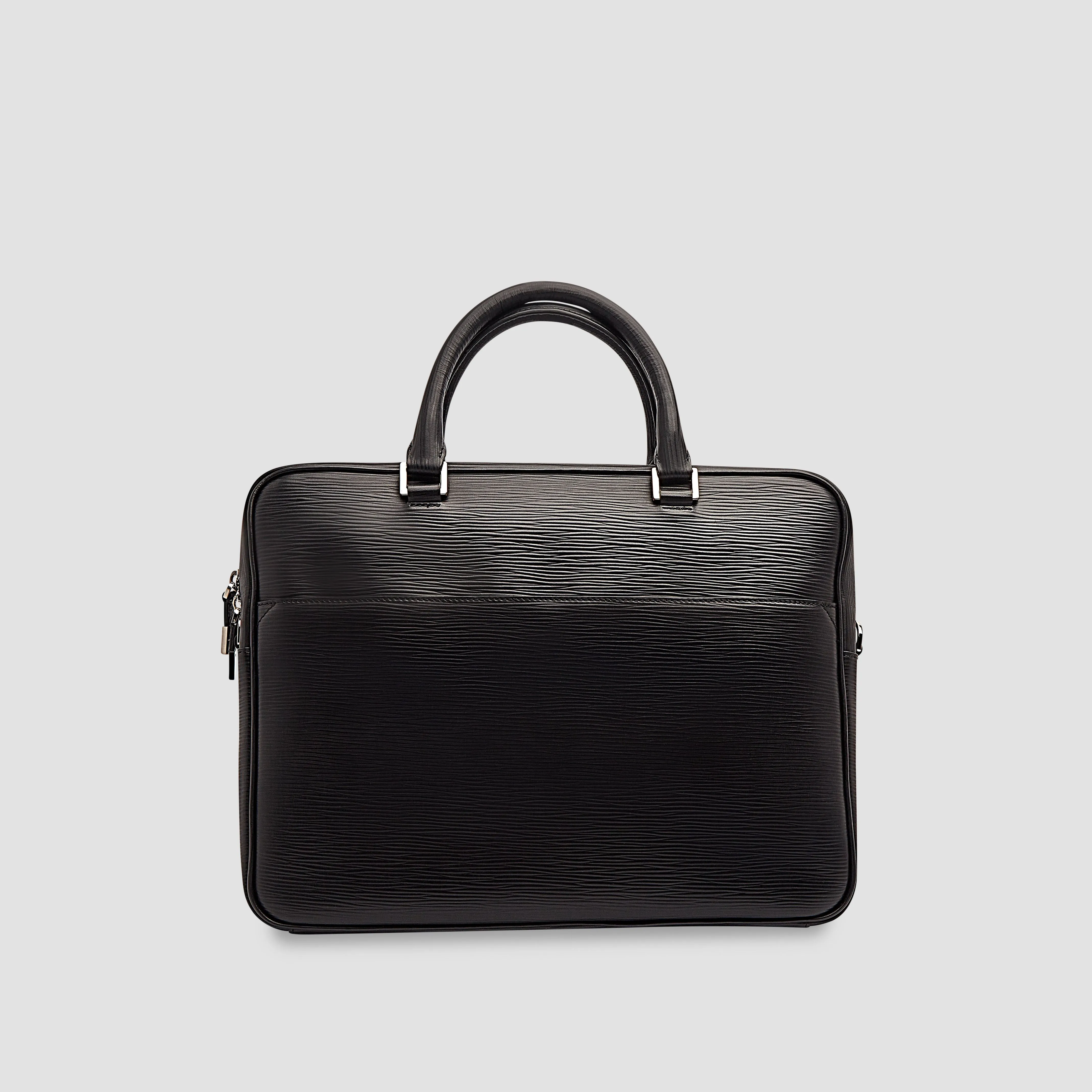 Wood Grained Semi Embossed Leather Briefcase