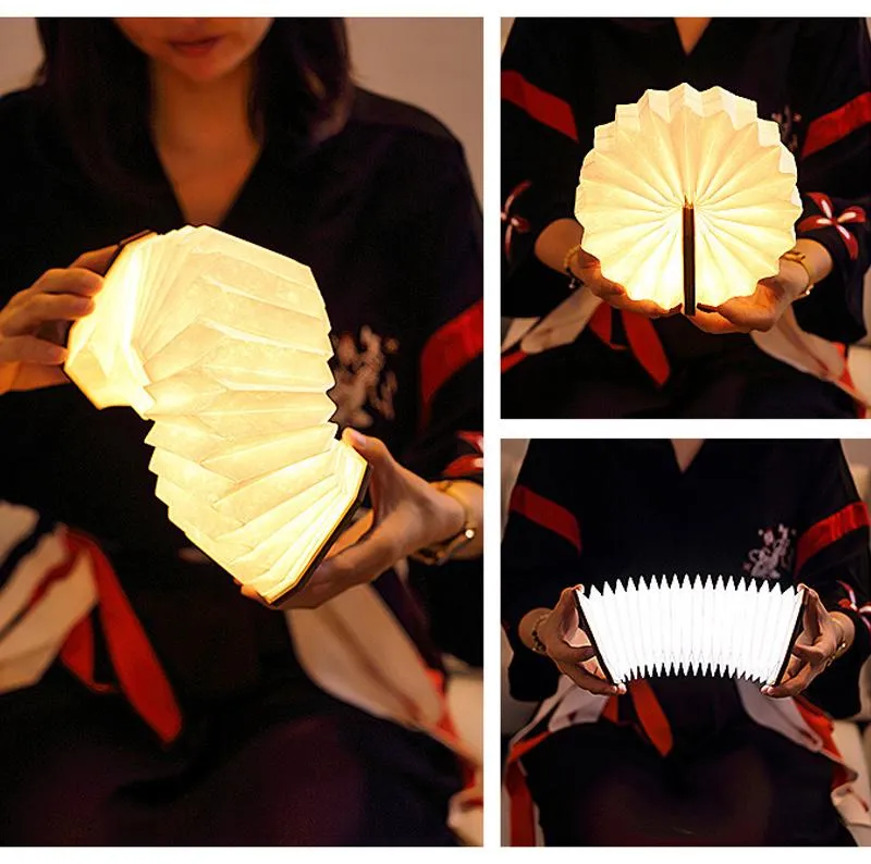 Wooden Folding Book Light