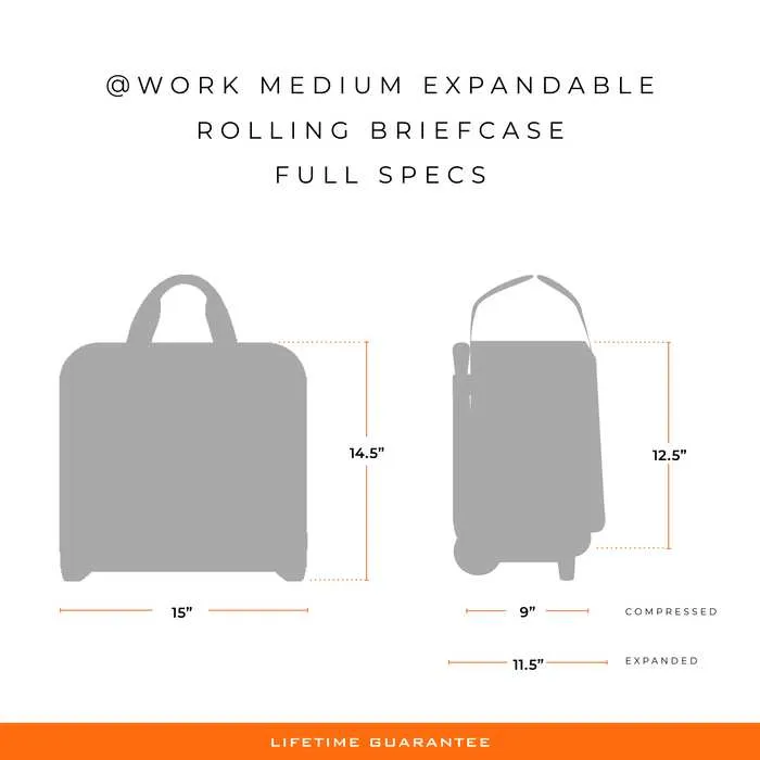 @Work Medium 2-Wheel Expandable Briefcase