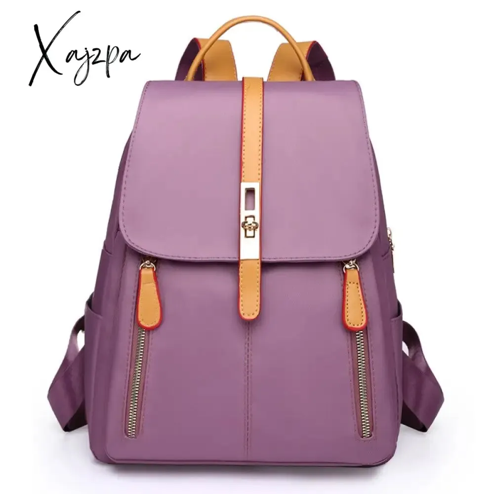 Xajzpa - women's black oxford backpack female anti theft travel backpack women school backpack girls bookbag ladies casual backpack