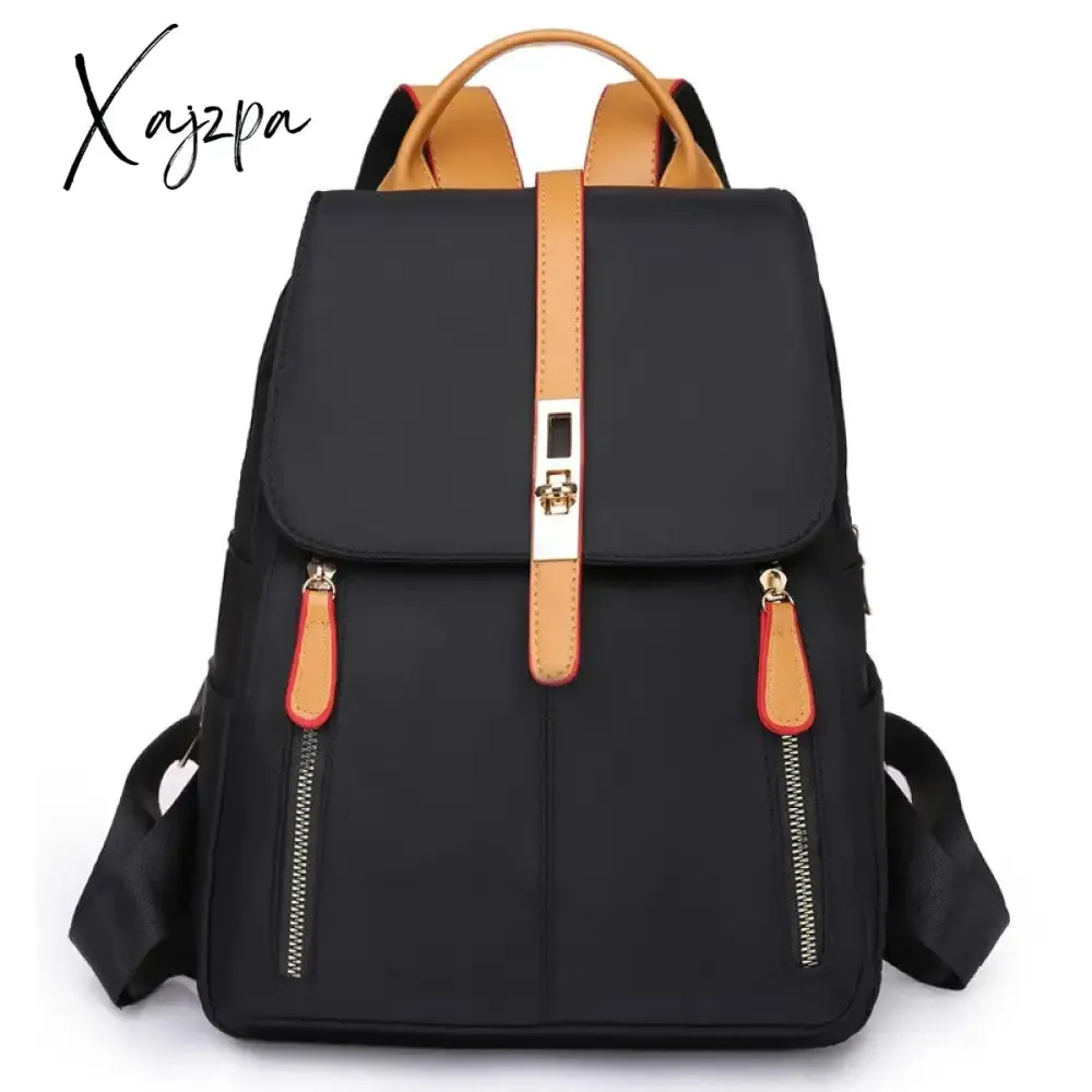 Xajzpa - women's black oxford backpack female anti theft travel backpack women school backpack girls bookbag ladies casual backpack