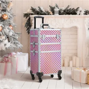 Yaheetech 3-in-1 Rolling Makeup Train Case