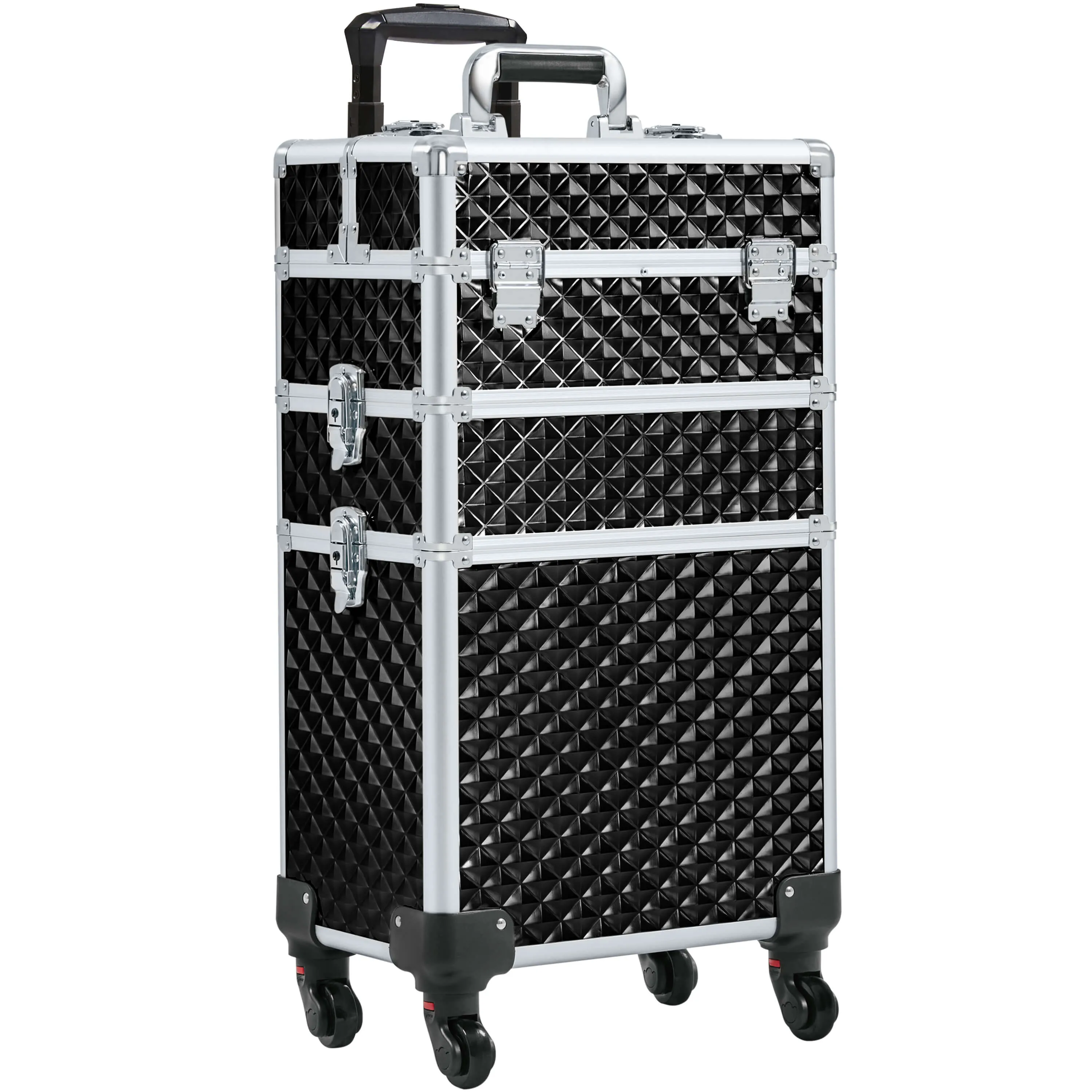 Yaheetech 3-in-1 Rolling Makeup Train Case