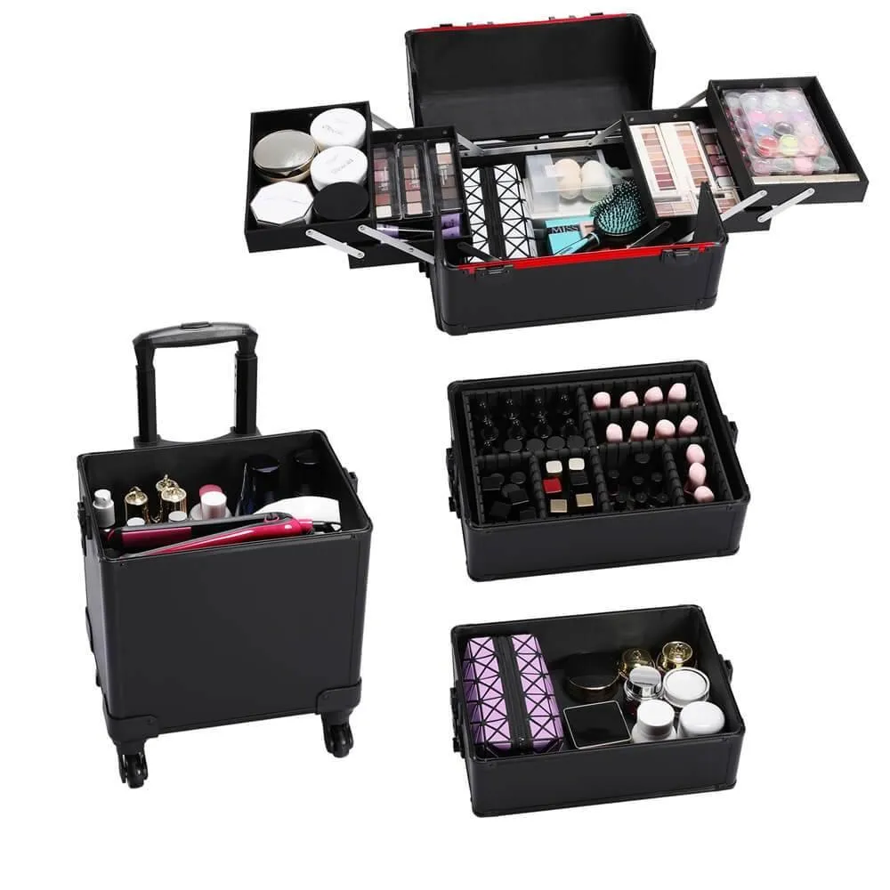 Yaheetech Professional Makeup Train Case 4 In 1