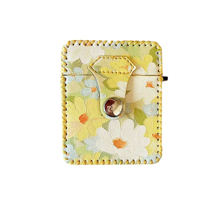 Yellow Floral Print Airpods Case