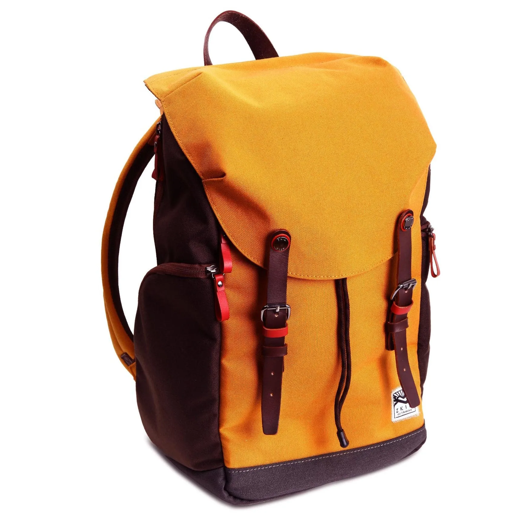 Zkin Getaway Kampe Orange Brown DSLR Camera Backpack Bag